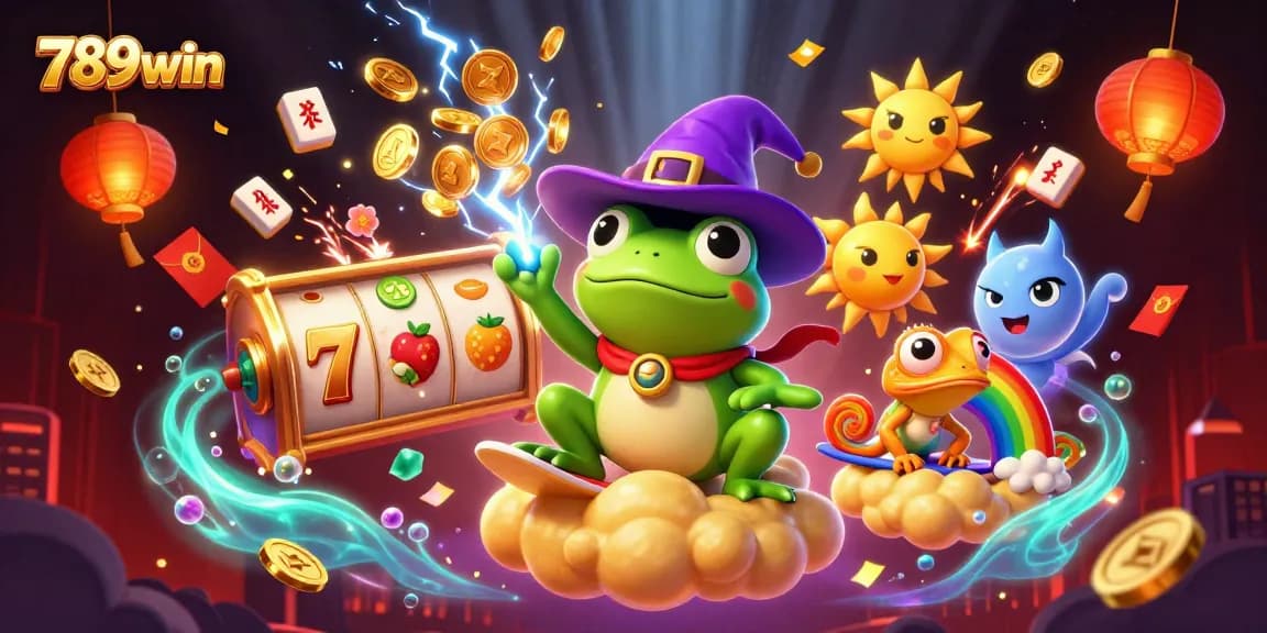 Spin the reels at 789win and experience the thrill of winning with a vibrant casino illustration.