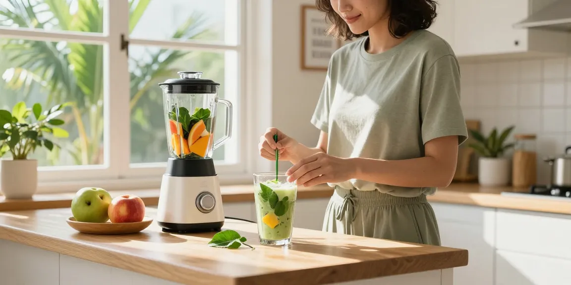 Kratom-infused smoothie preparation scene, click here for energy-boosting recipes.