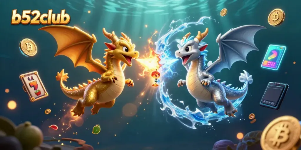 Engage with the exciting world of b52club through vibrant games featuring golden and silver dragons.