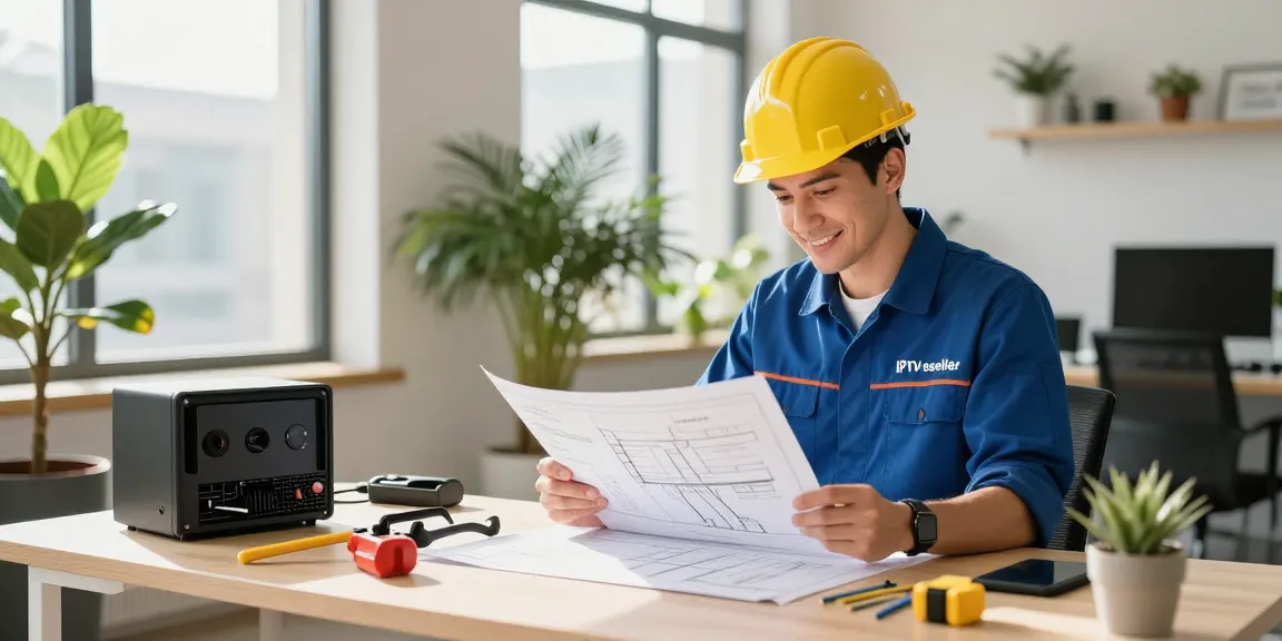 IPTV reseller professional contractor at work in a local business setup, trusted provider.