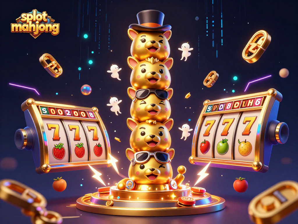 Experience thrilling gameplay with slot mahjong featuring vibrant 3D elements and animated casino accessories.